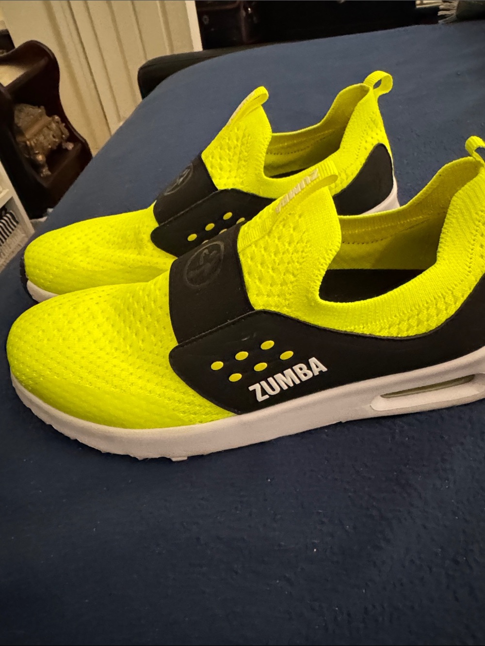 Zumba Fitness Women’s Neon Yellow and Black Slip-On Sneakers